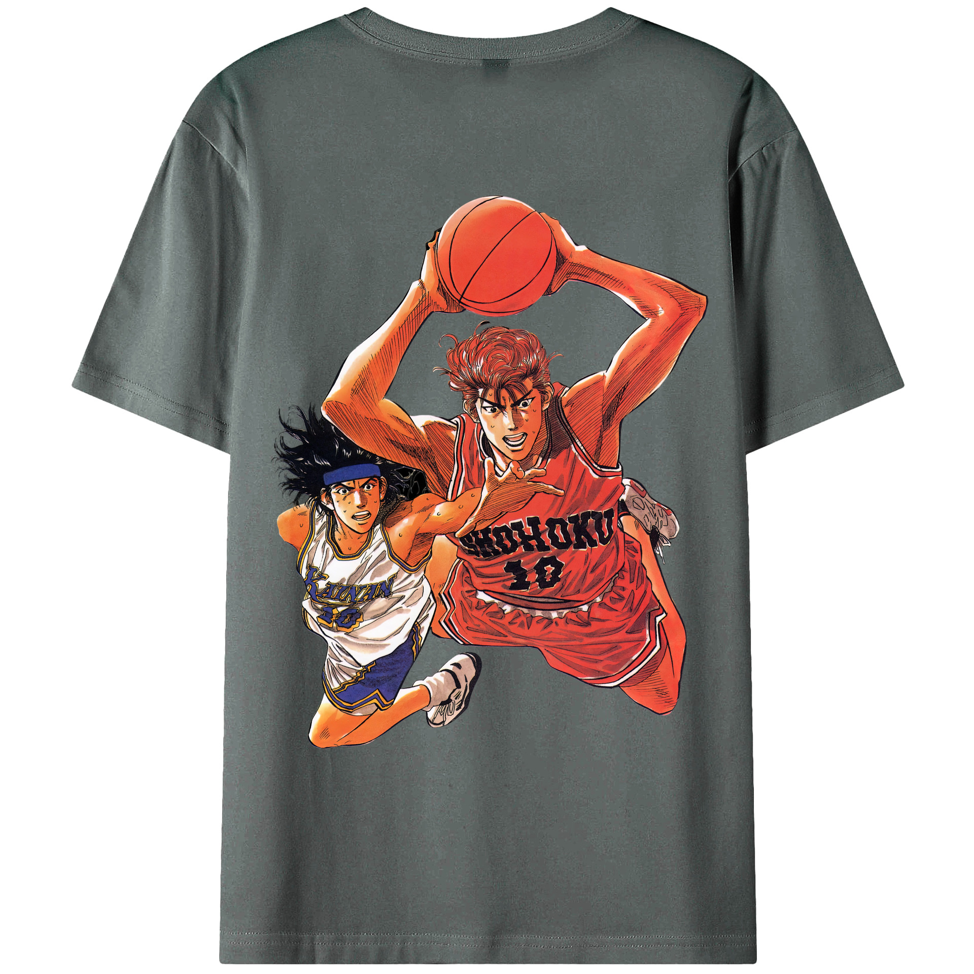 （画像用） SLAM DUNK／スラムダンク 綿100％ メンズ半袖Tシャツ（バックプリント） 通気性